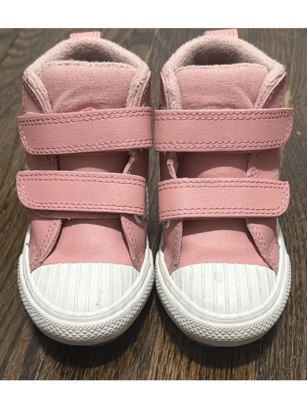 Converse Chuck Taylor Toddler Girl 7 Leather Berkshire Fleece Lined HighTop Pink